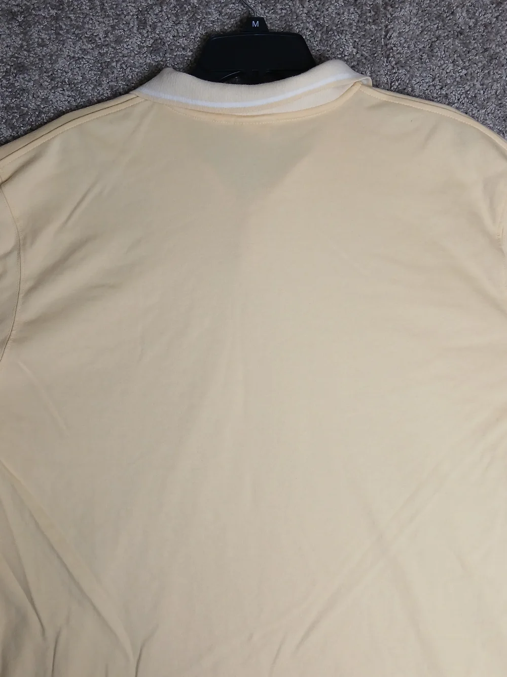 L.L. Bean Pale Yellow Long-Sleeve Polo‎ with White Collar - 100% Cotton - XL